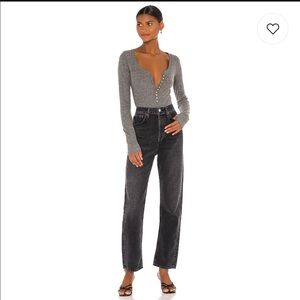 Free People Dylan Thermal Bodysuit Gray